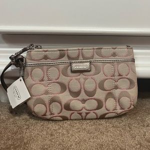 Coach Wristlet - Pink Glitter Logos - BNWT